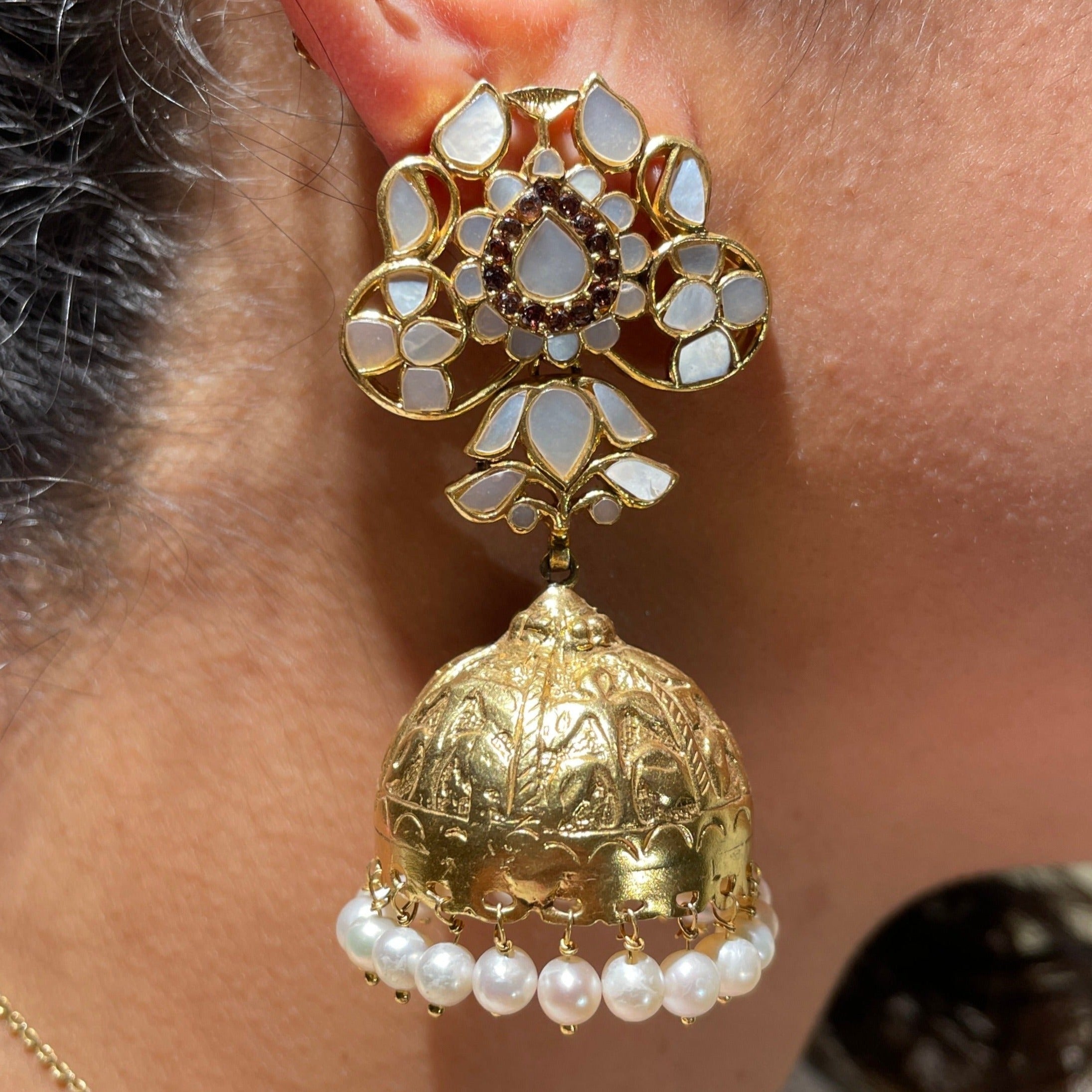 Garnet Serenade Jhumkas