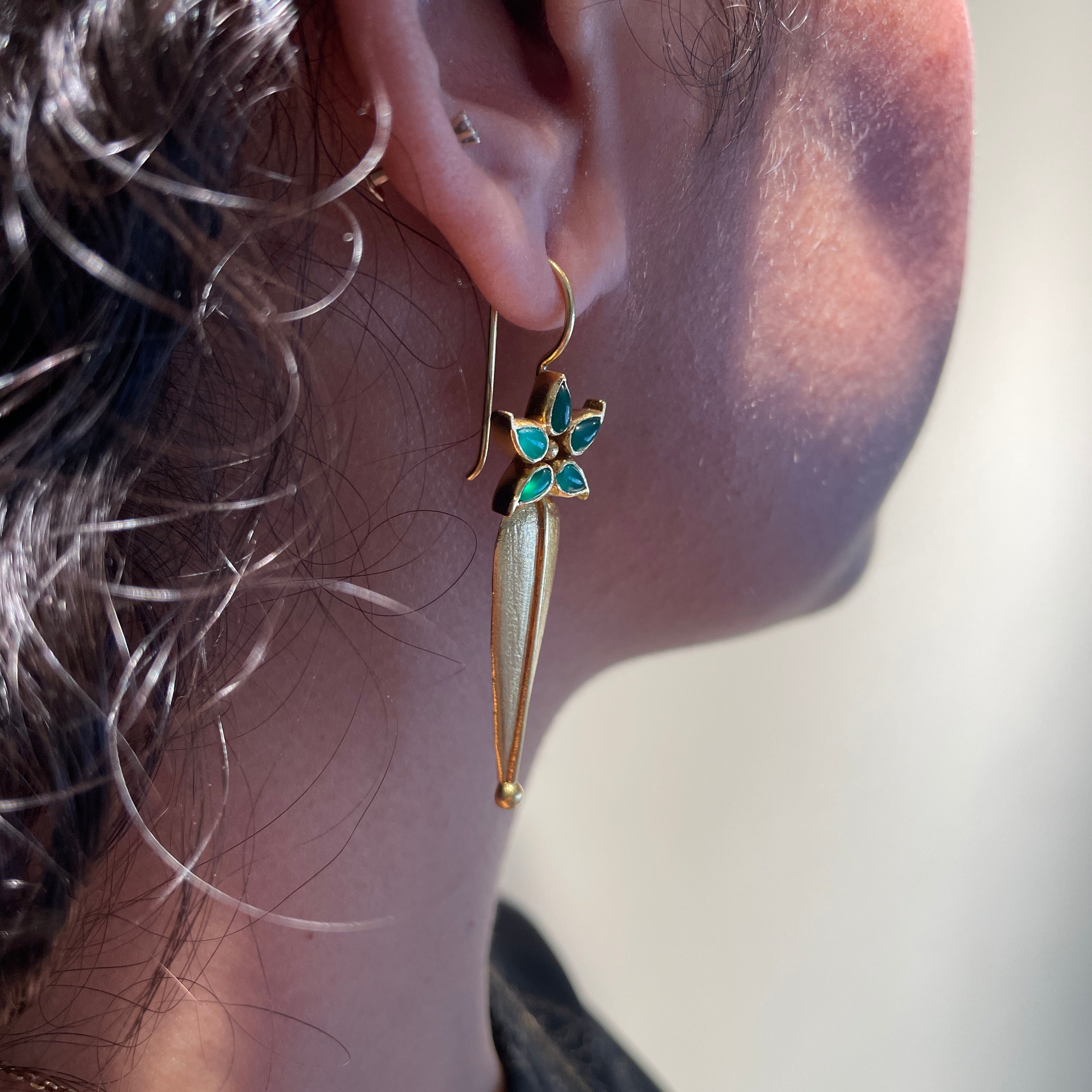 Gilded Flora Leaf Earrings