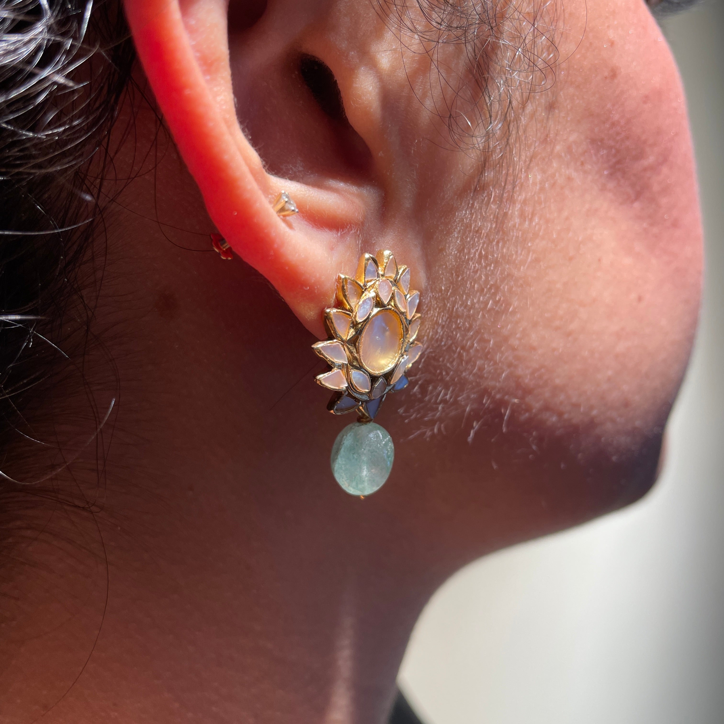Petite Green Drop Earrings