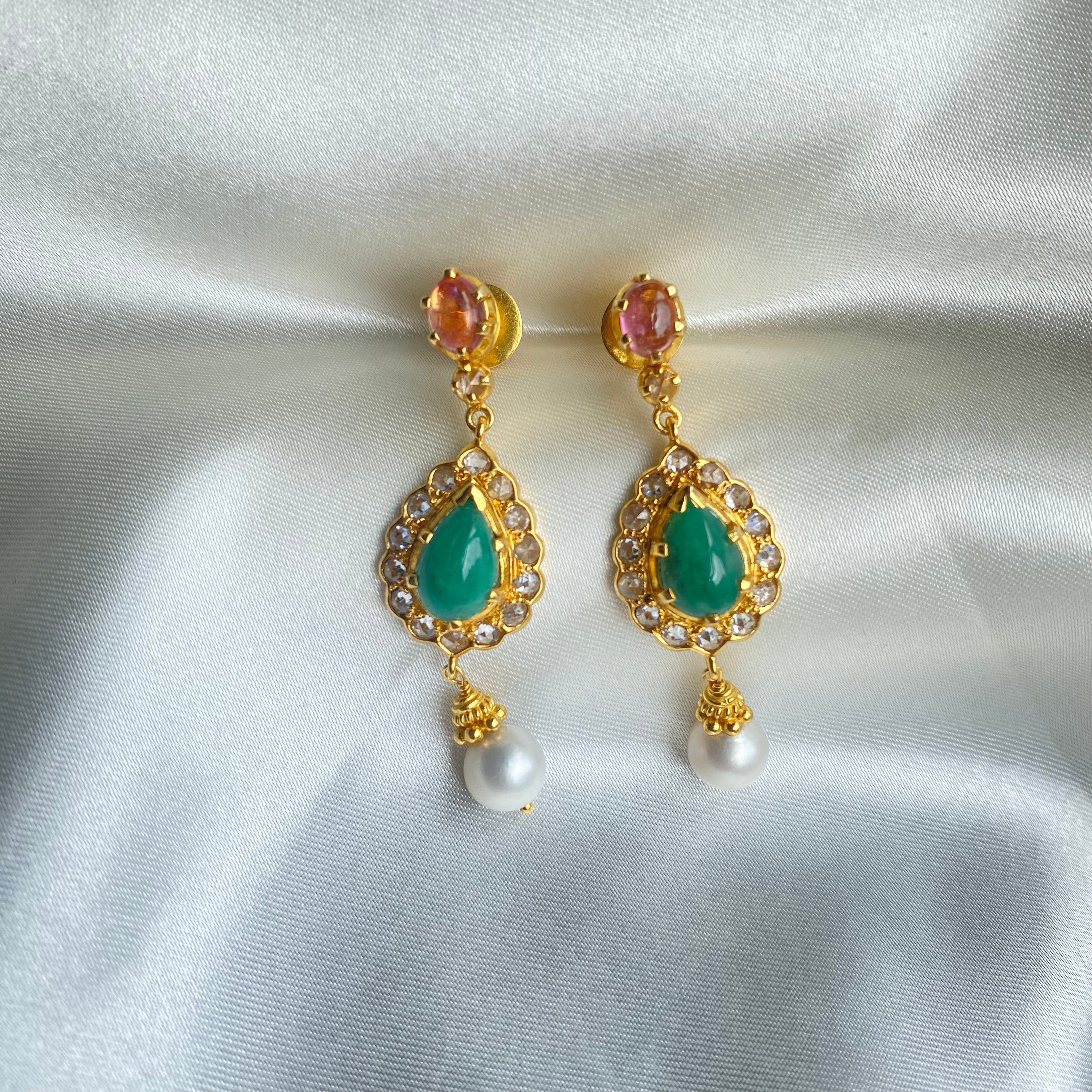 Blush Teardrop Gem Earrings