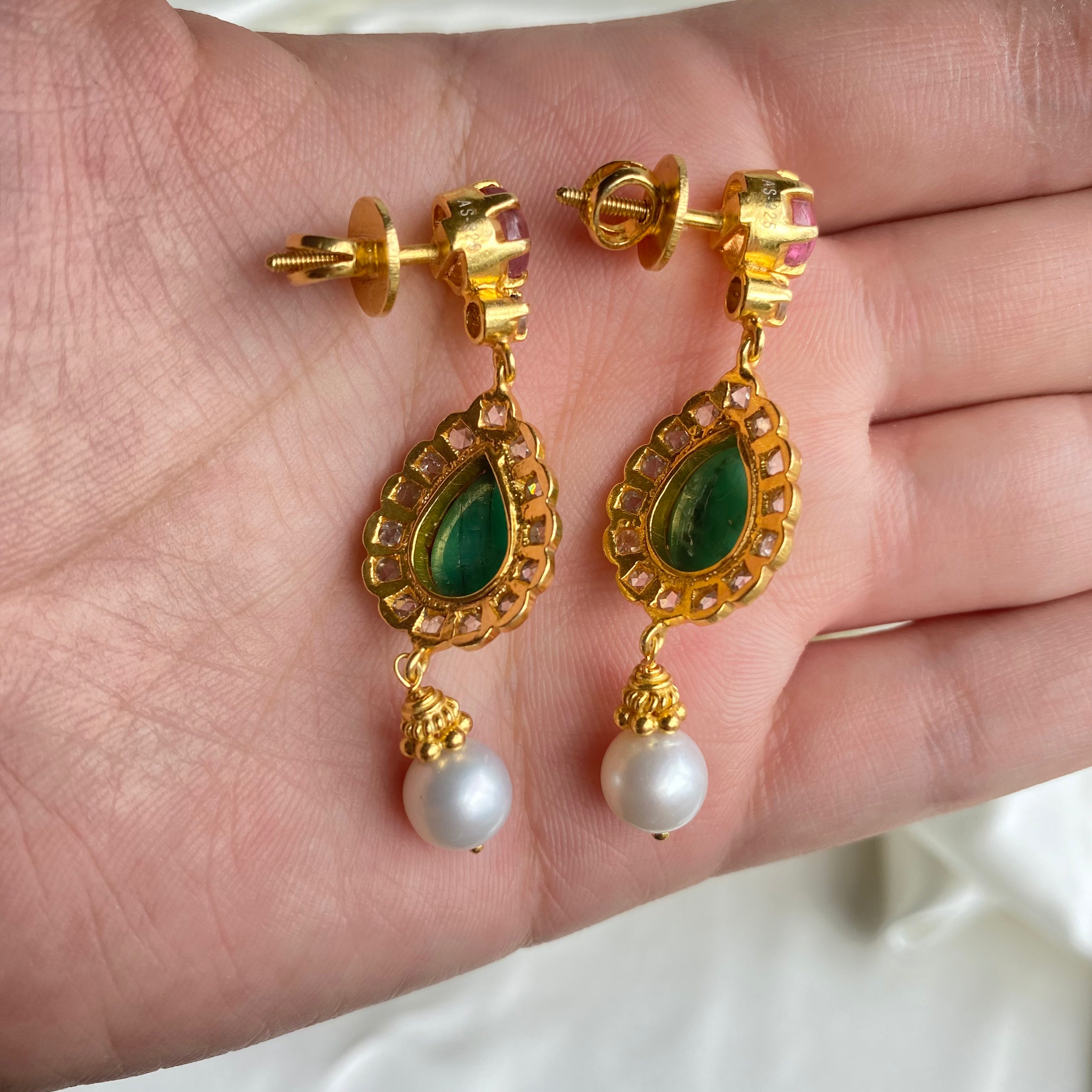 Blush Teardrop Gem Earrings