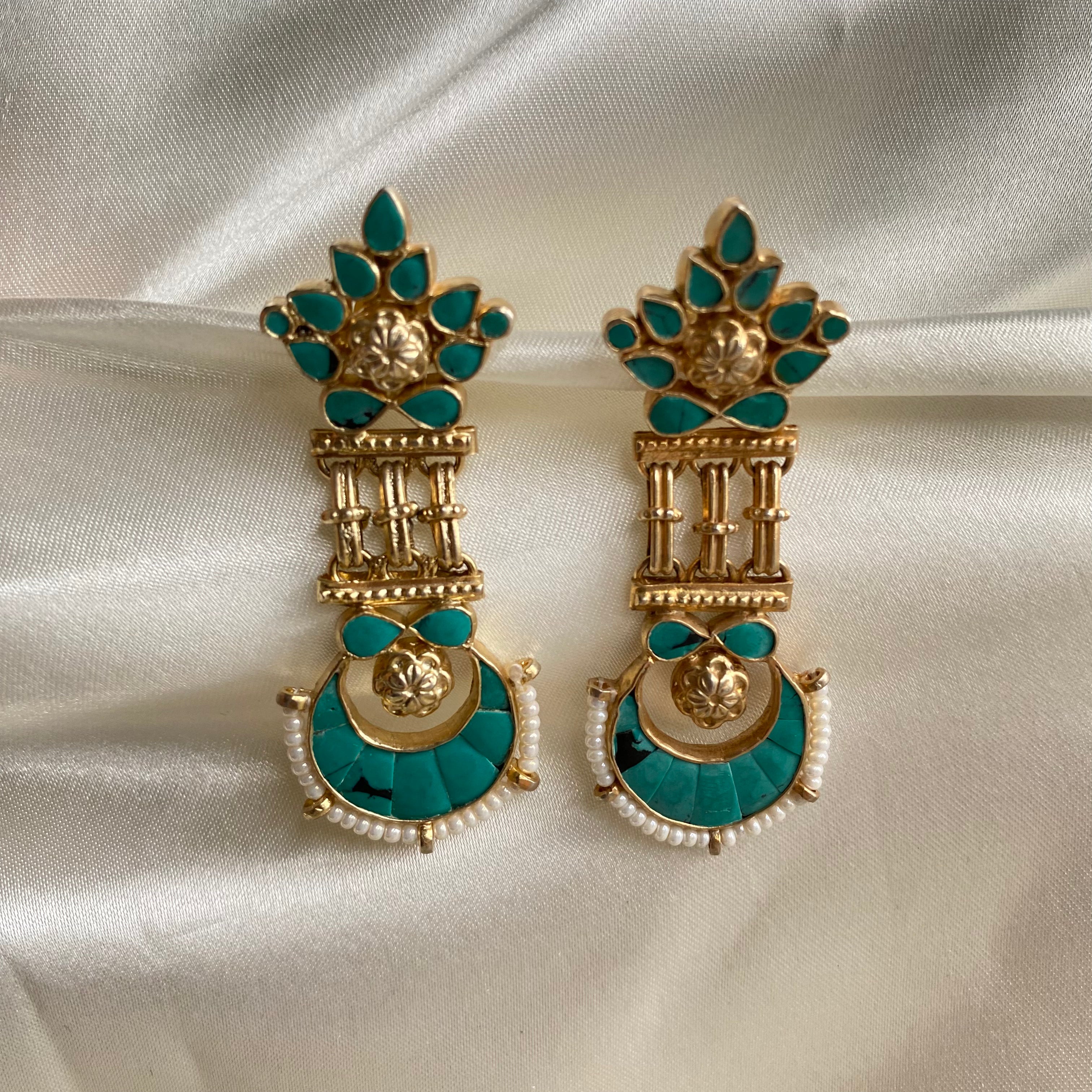 Templetree earrings - Turquoise