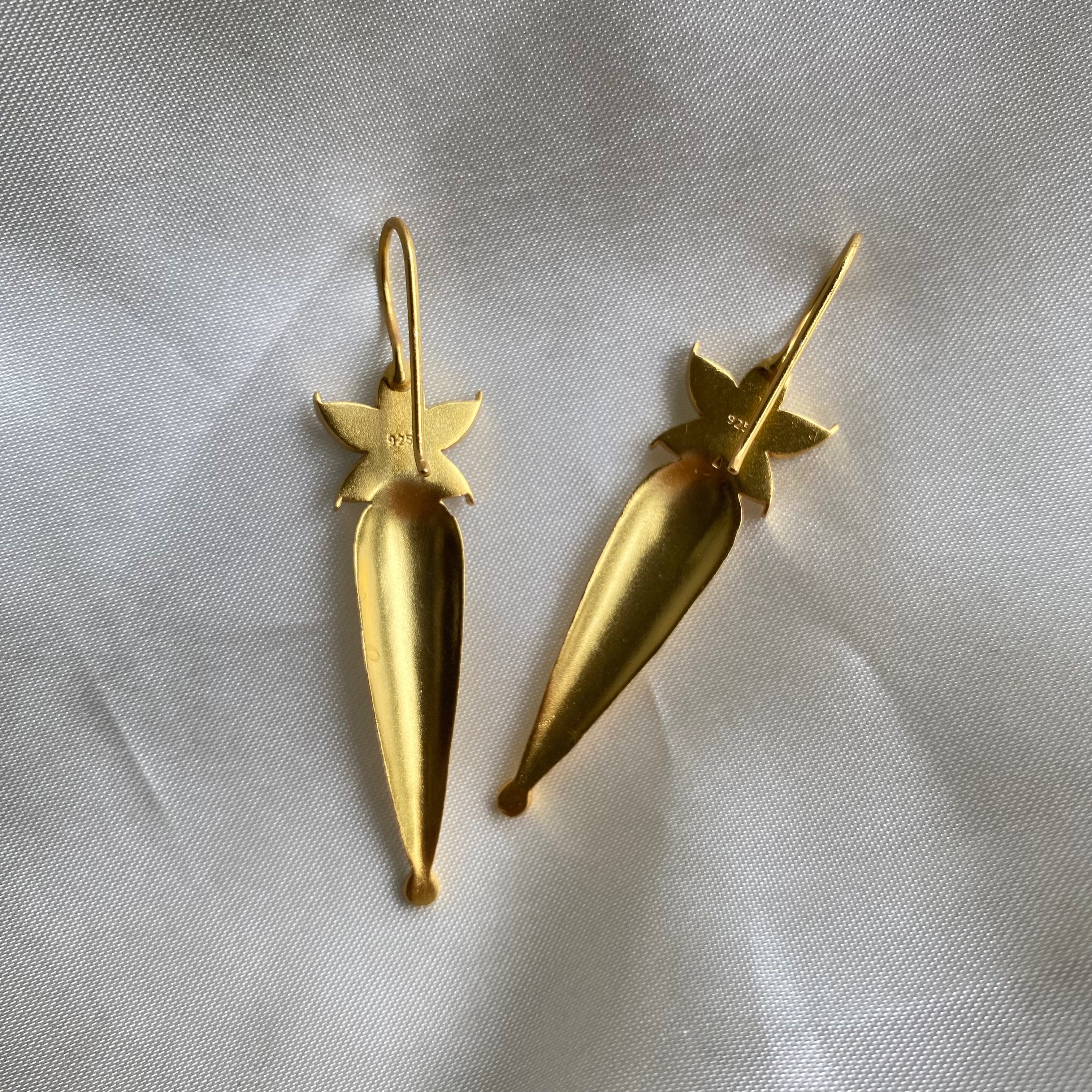 Gilded Flora Leaf Earrings