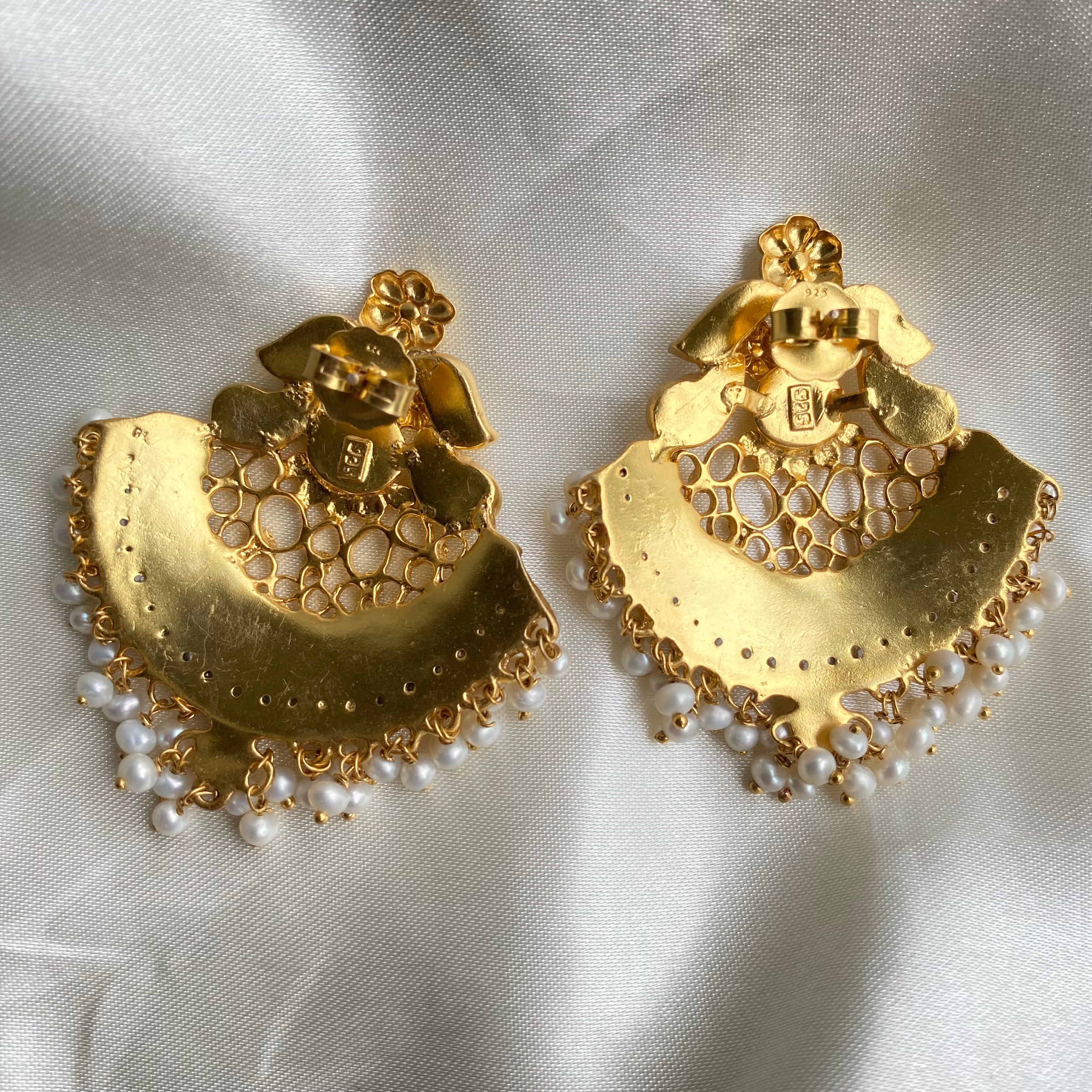 Crimson Crescent Earrings