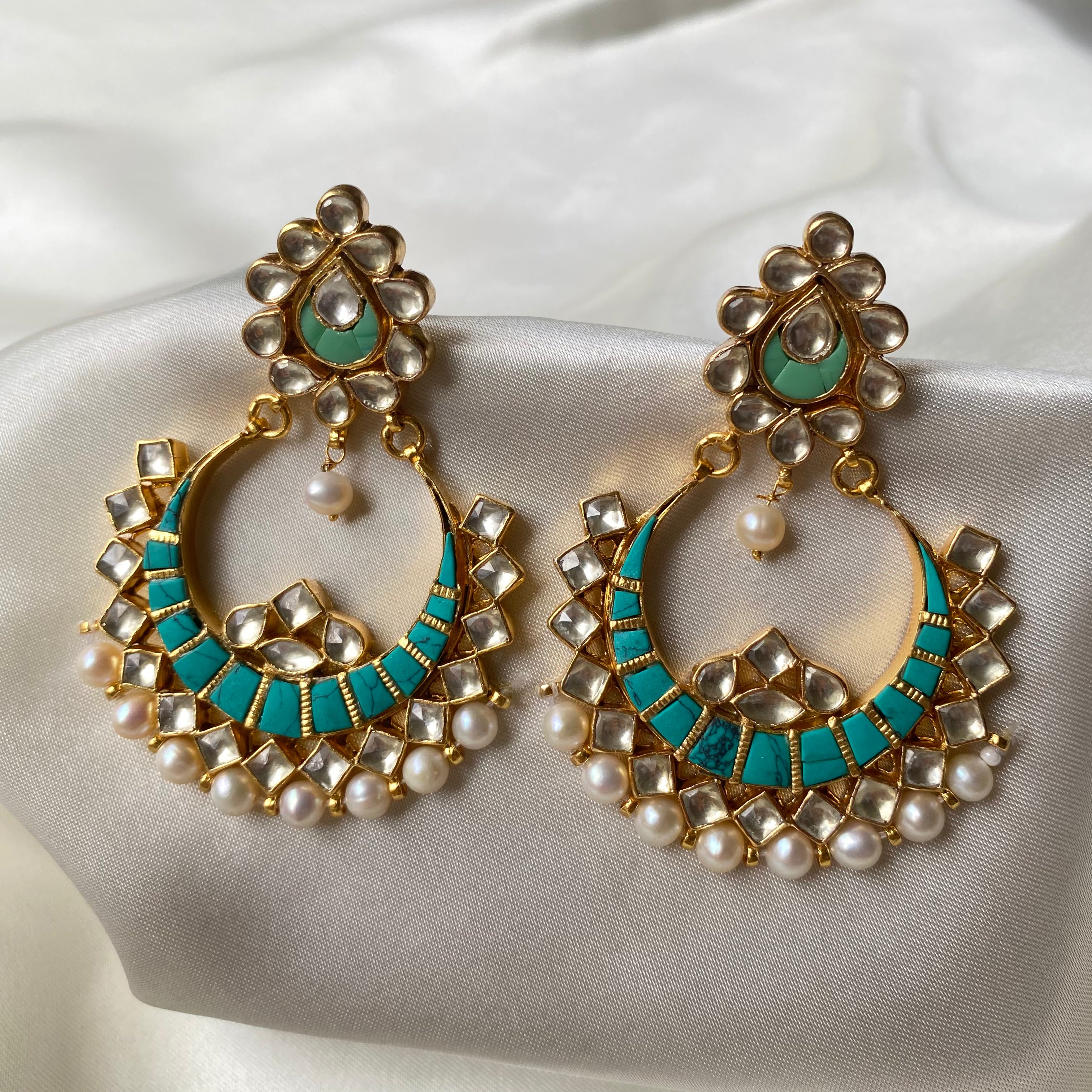 Azure Enchantment Chaandbali - Turquoise