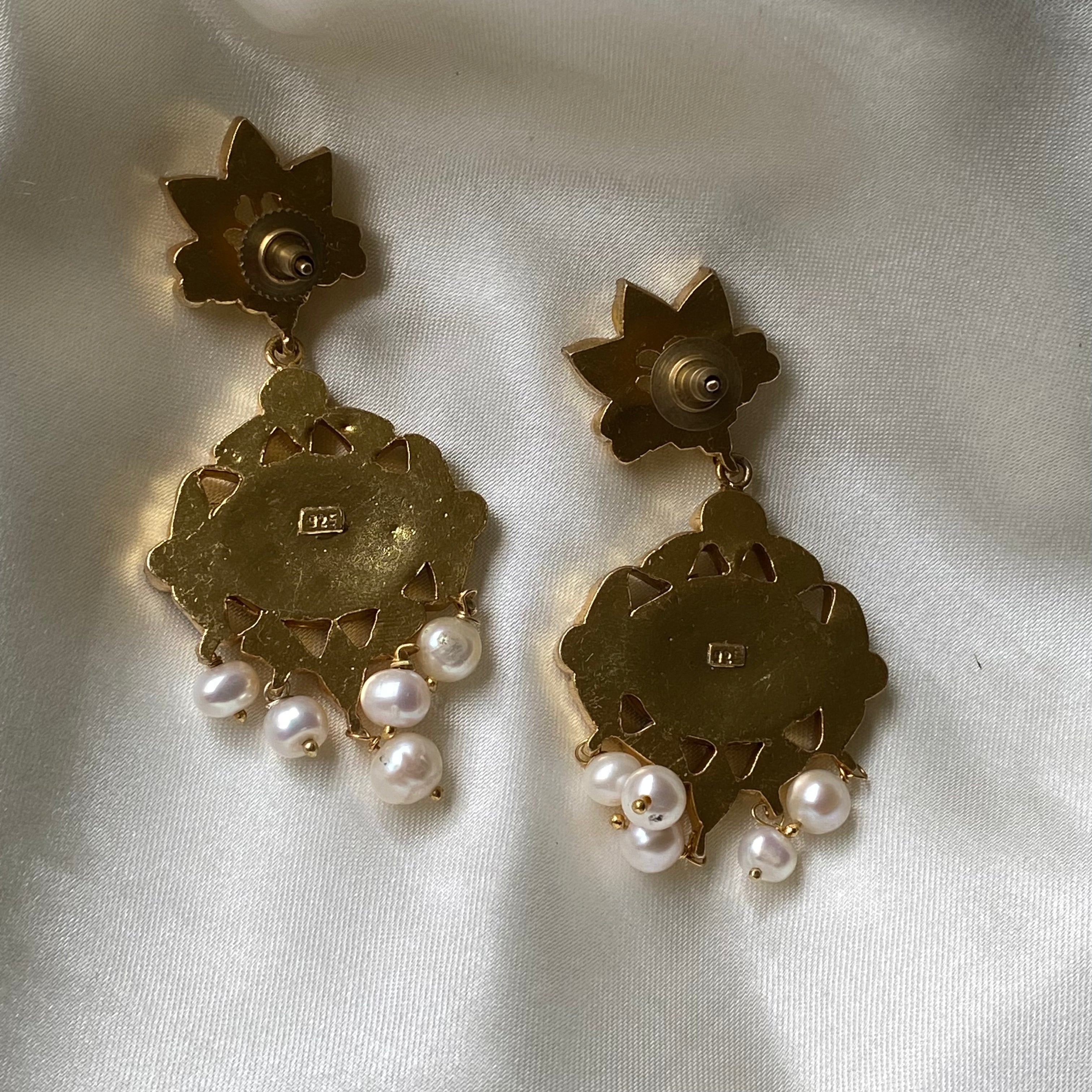 Meenakari Earrings - Red