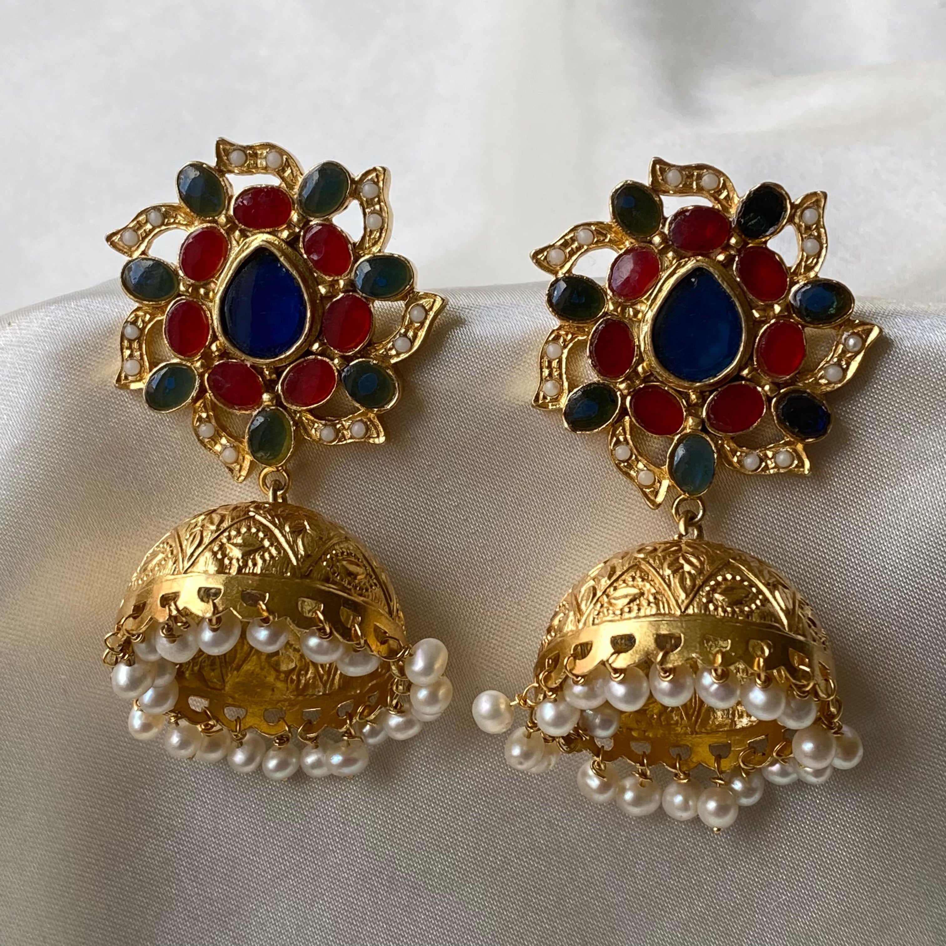 Tricolor Elegance Jhumka