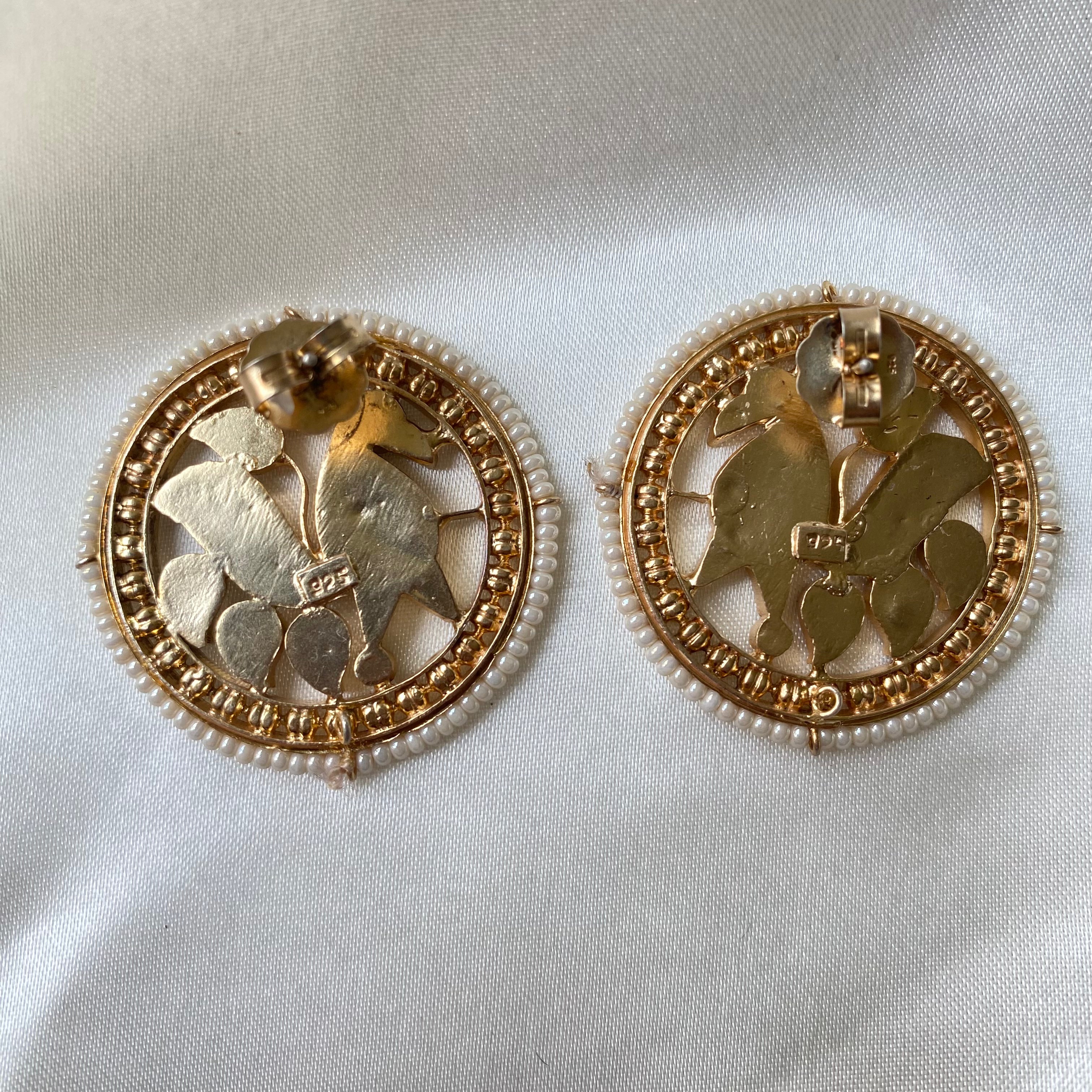 Dancing Peacock Studs