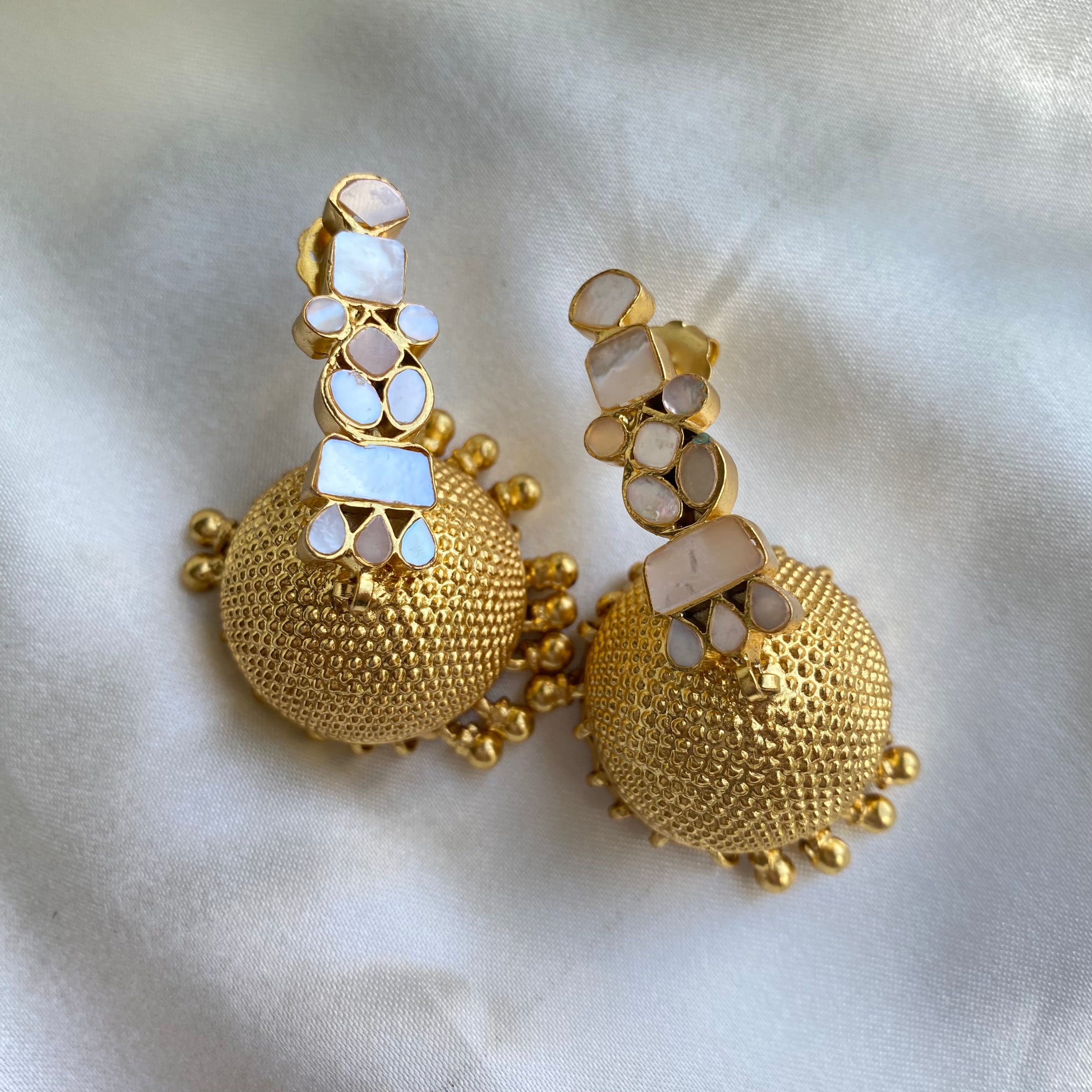 Cascade of Nacre Jhumkas