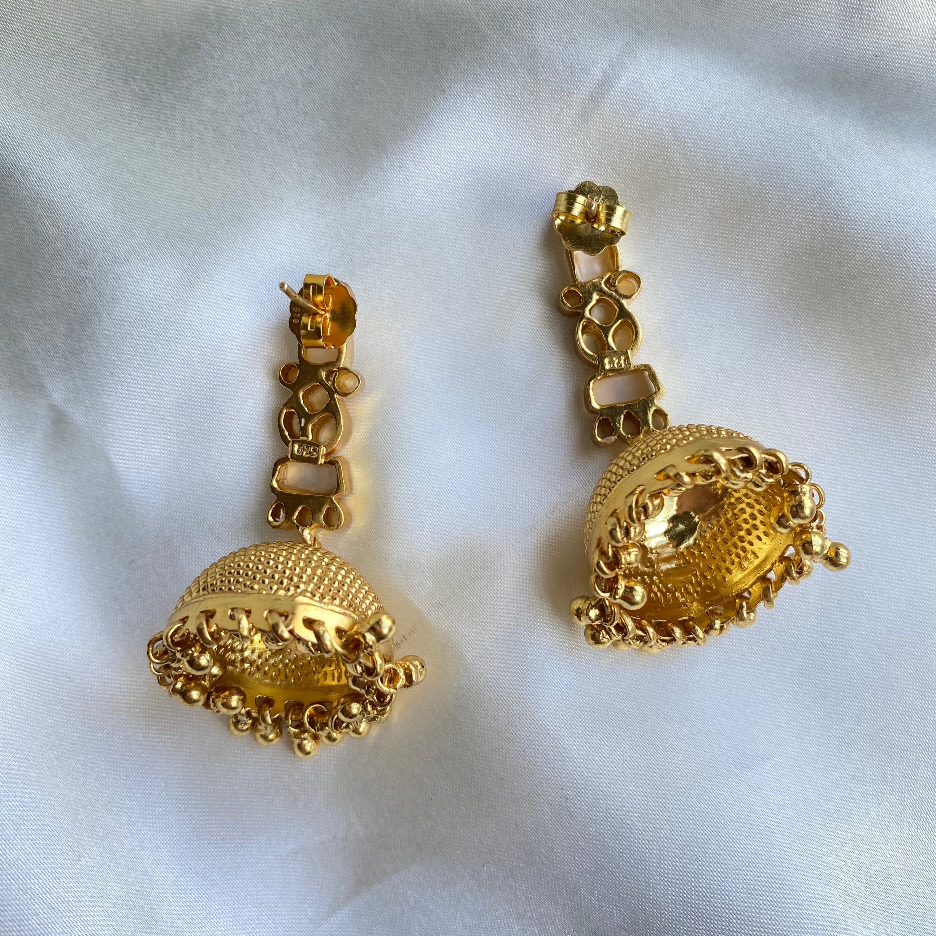 Cascade of Nacre Jhumkas