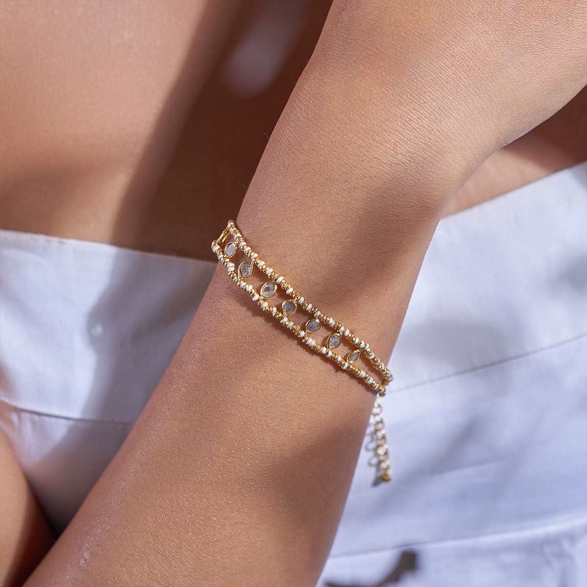 Dew drop woven bracelet