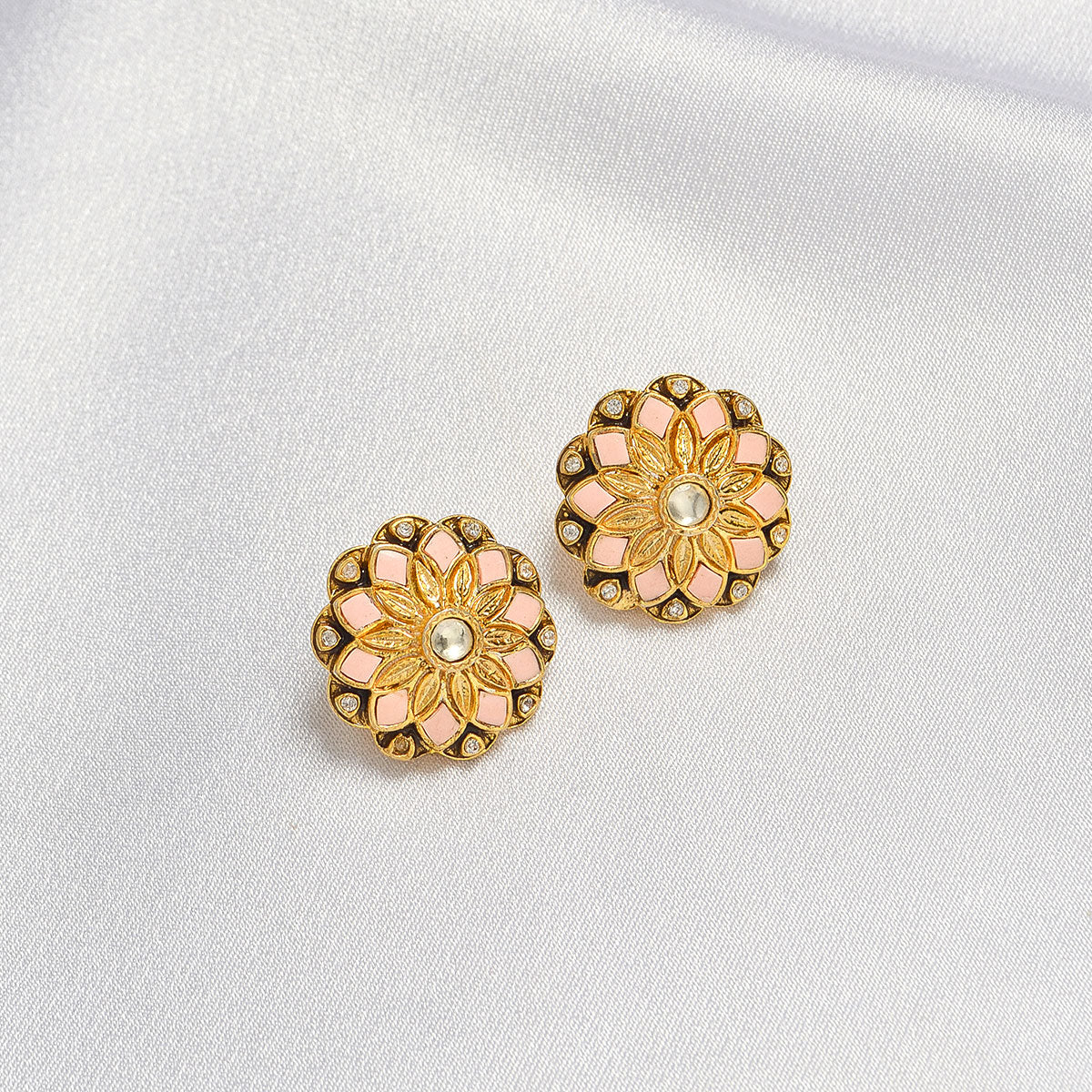 Pastel pink Primrose Studs - Summer festive edit