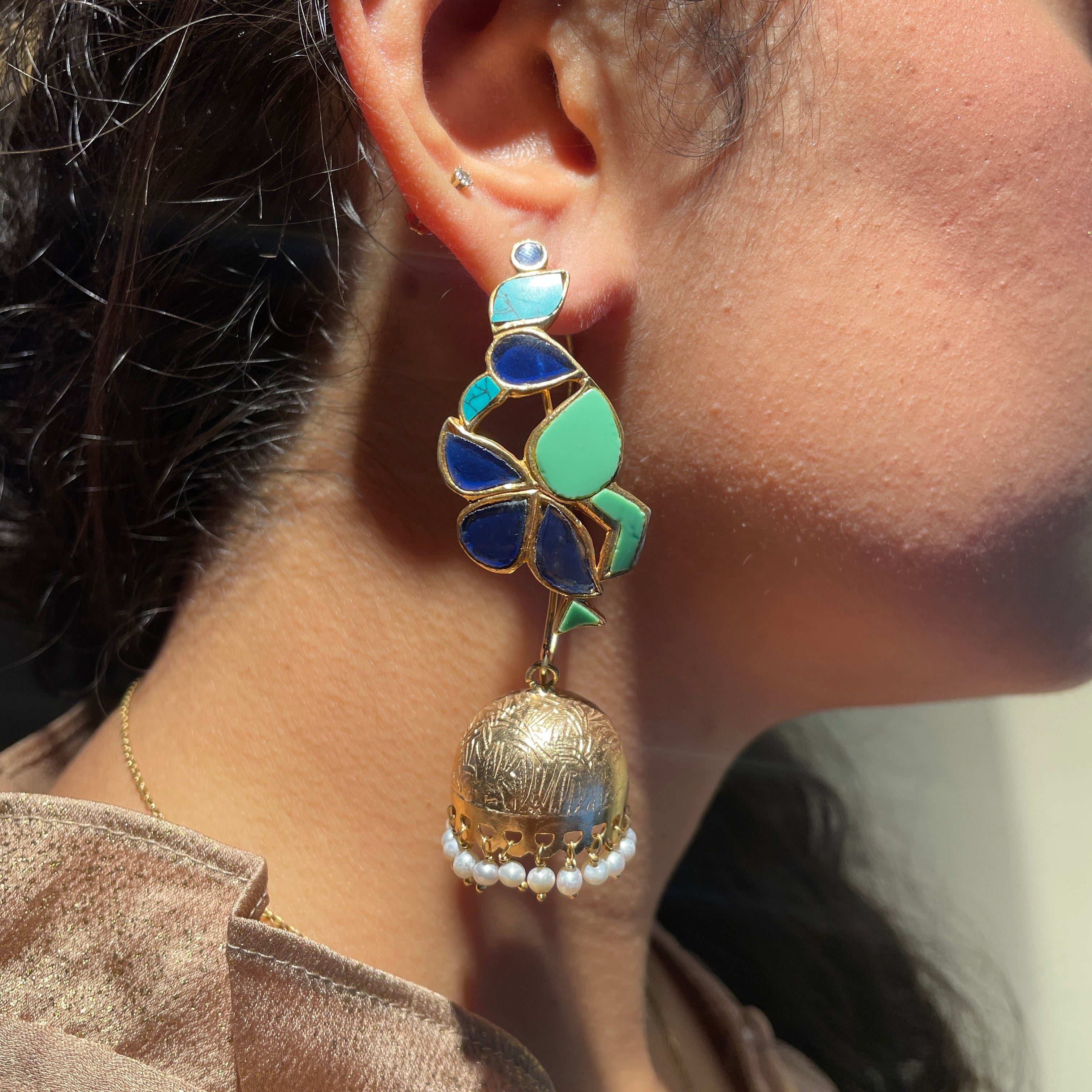 Peacock Plumage Jhumkas