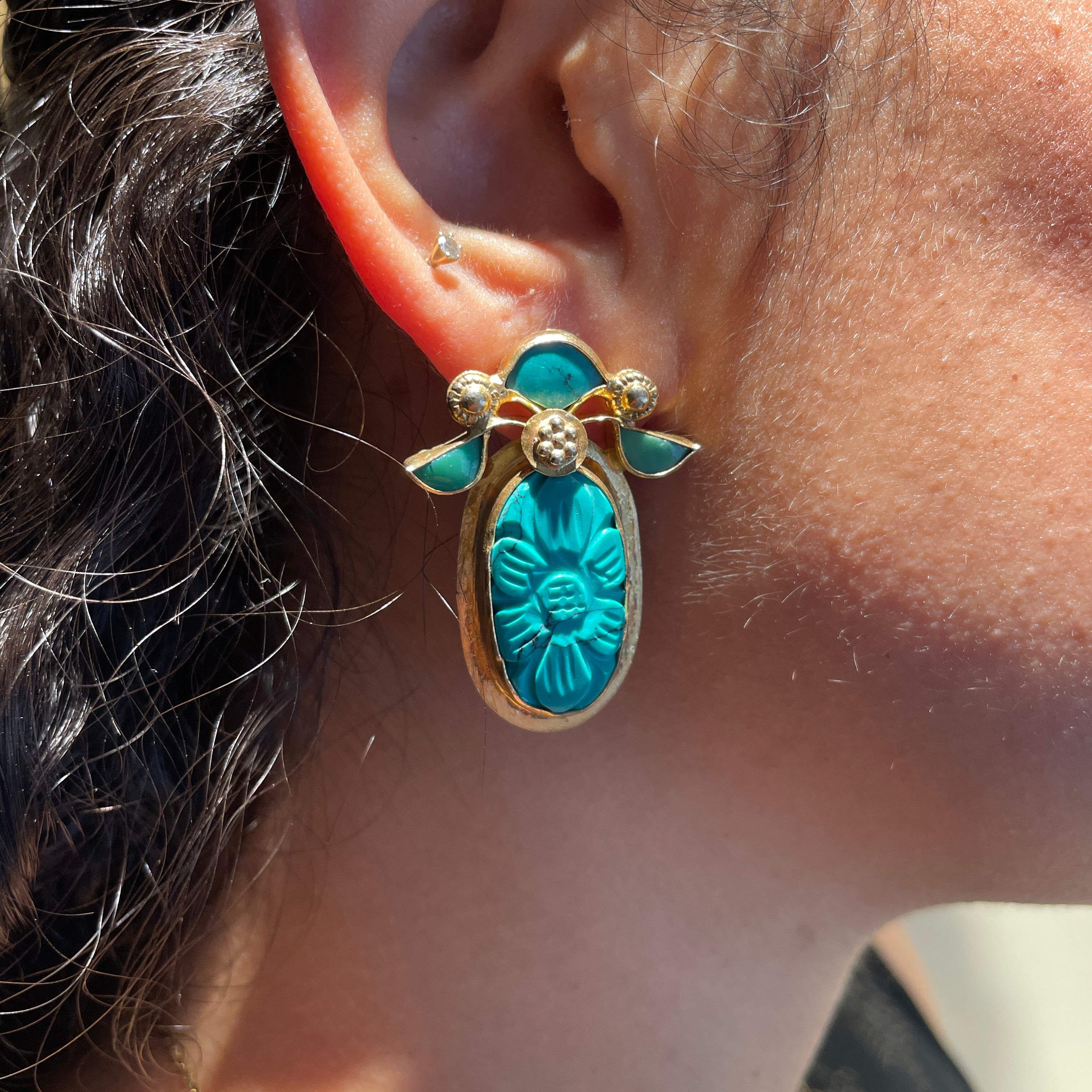 Moonflower Studs - Turquoise