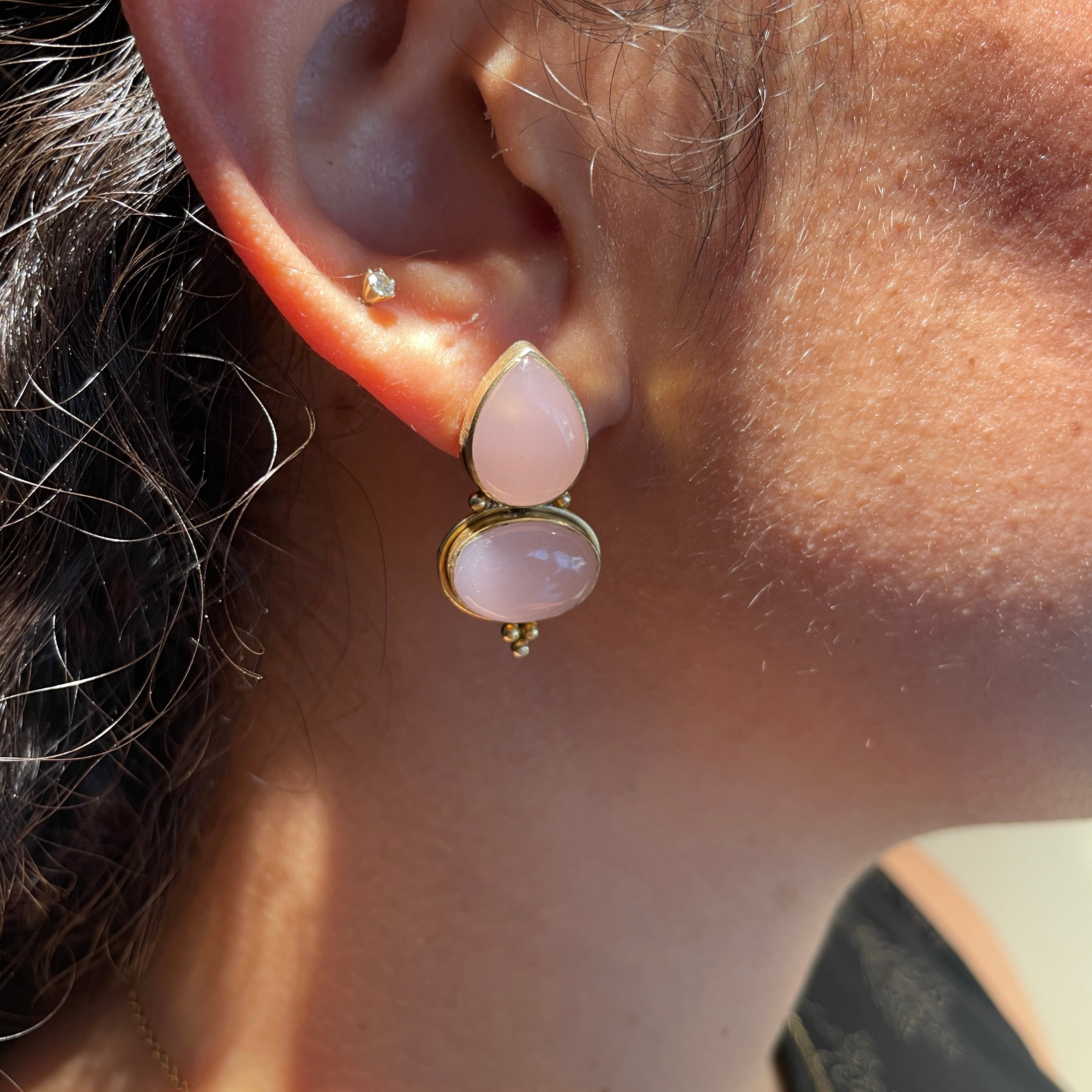 Rose Quartz Duo Earrings