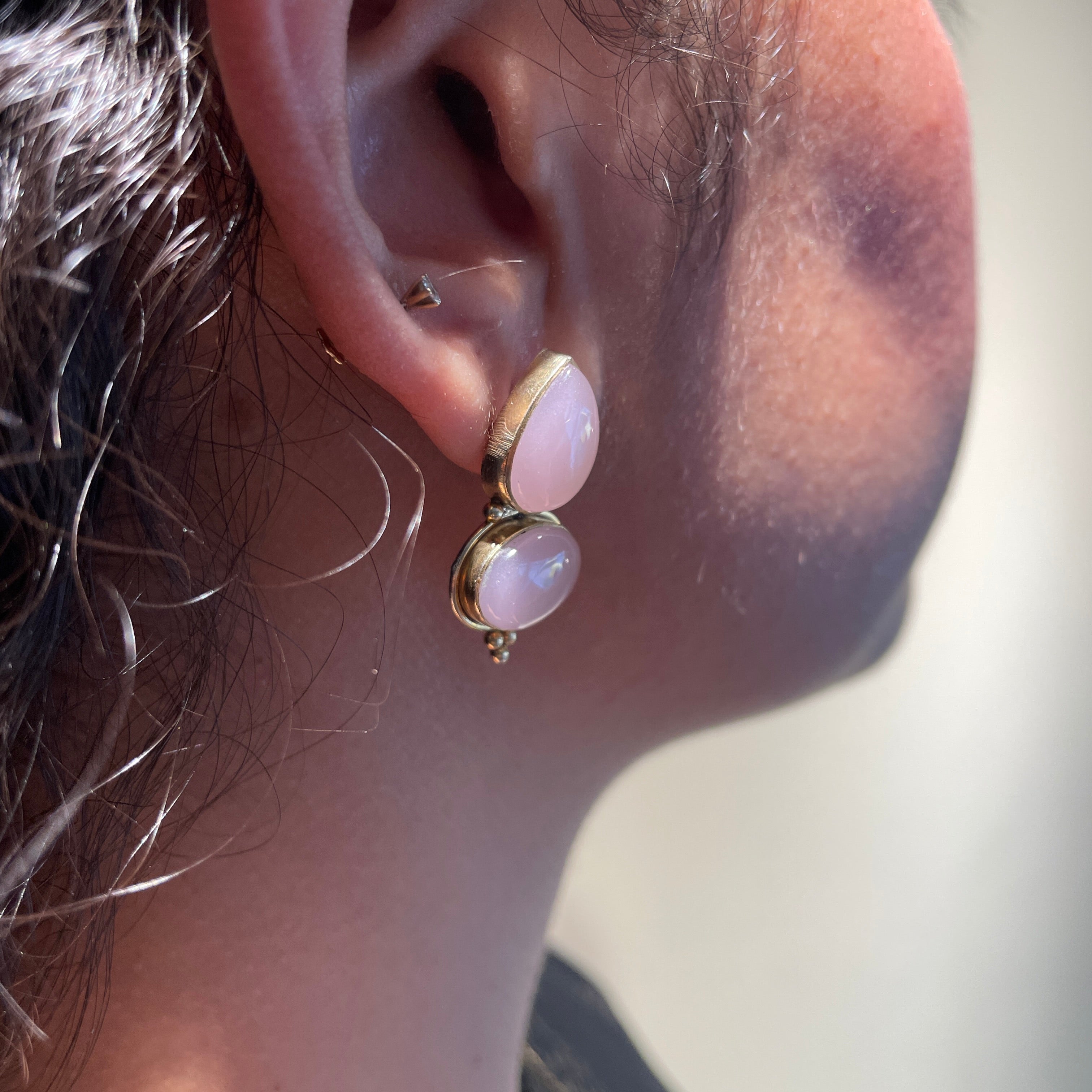 Rose Quartz Duo Earrings