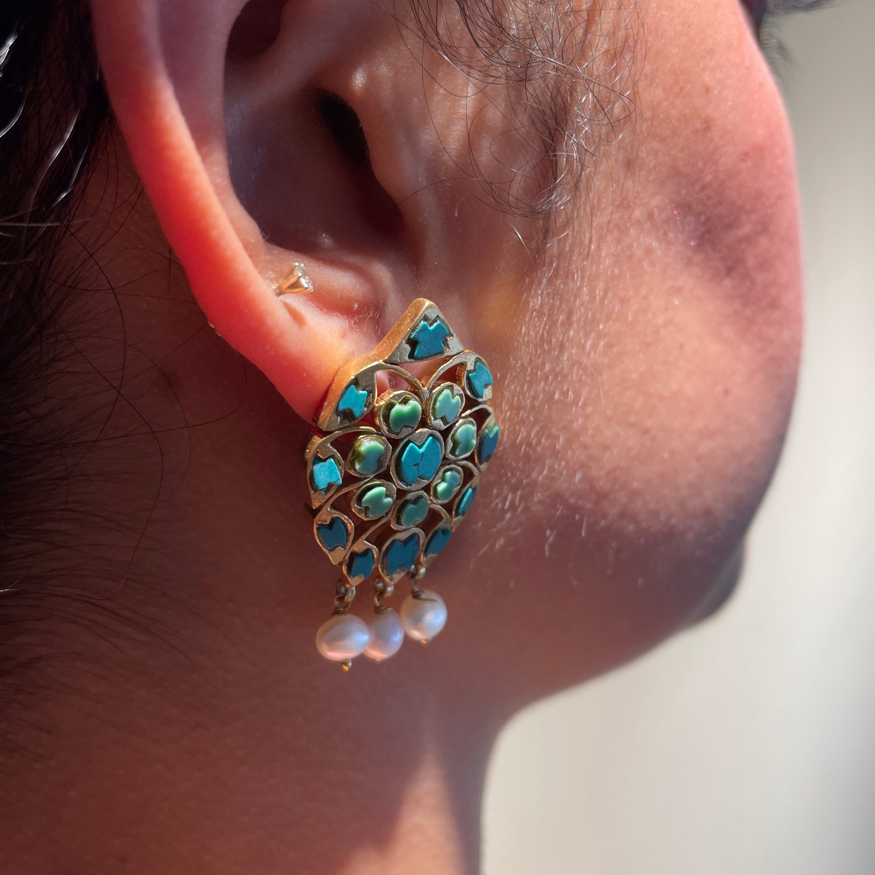 Leaf Studs - Turquoise