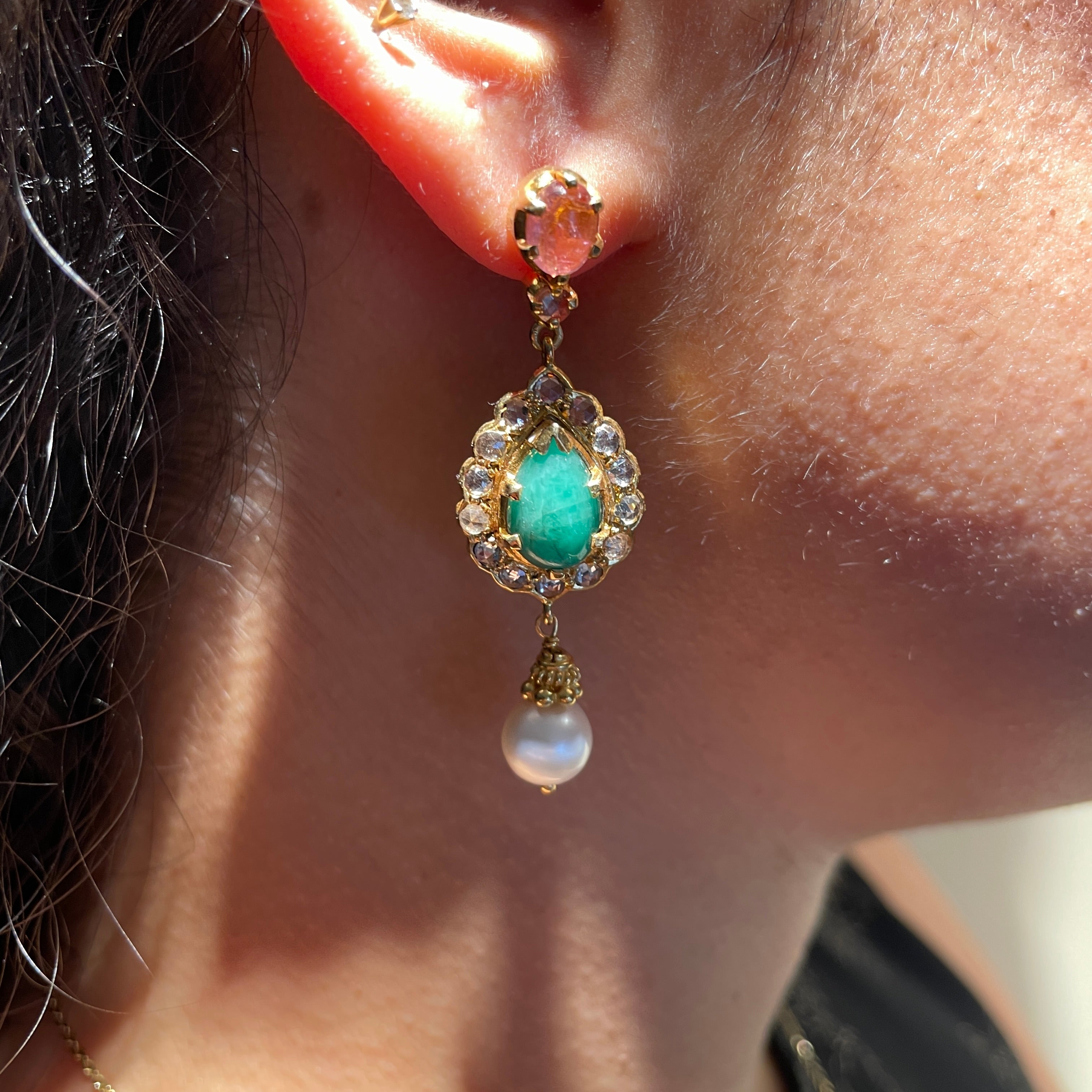 Blush Teardrop Gem Earrings