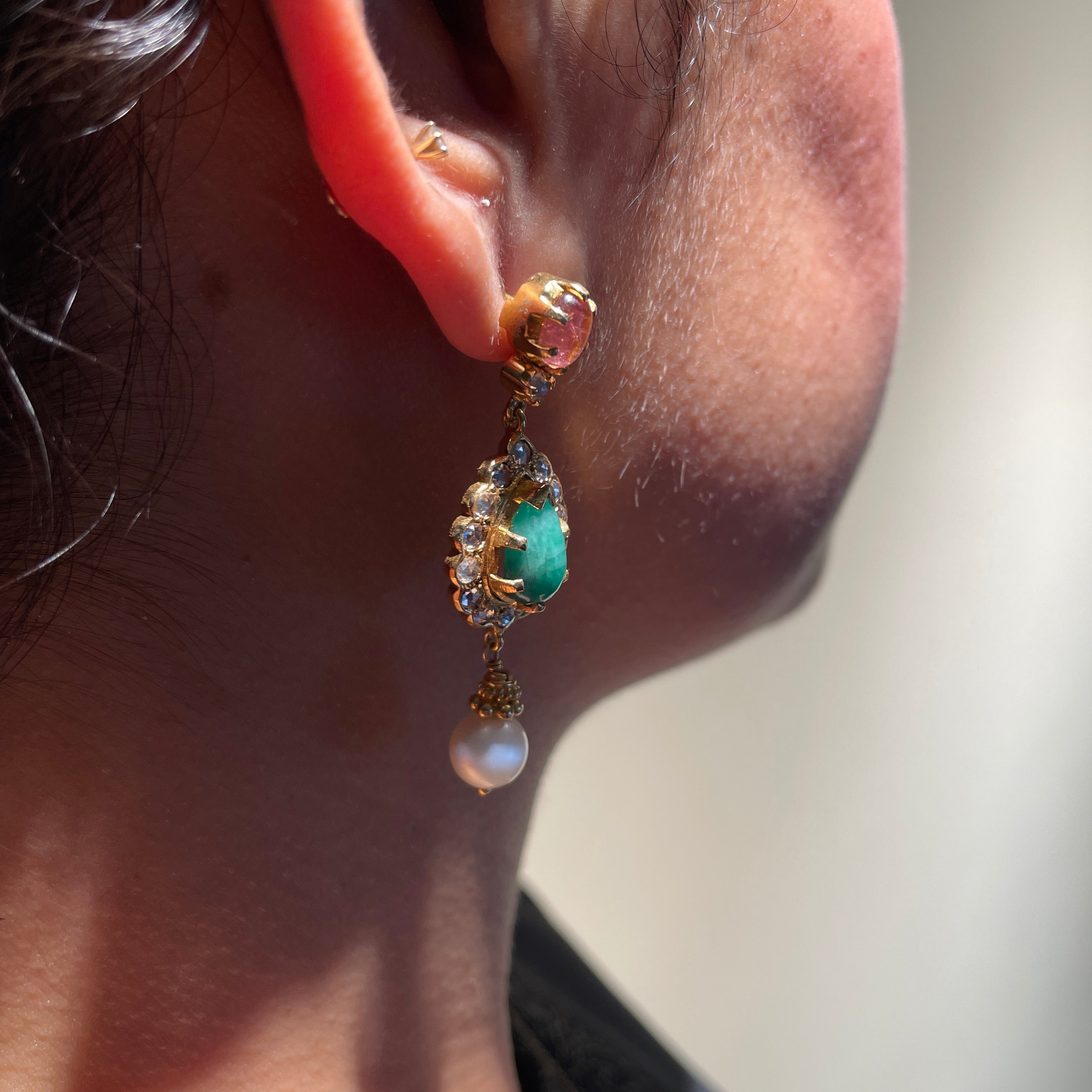 Blush Teardrop Gem Earrings