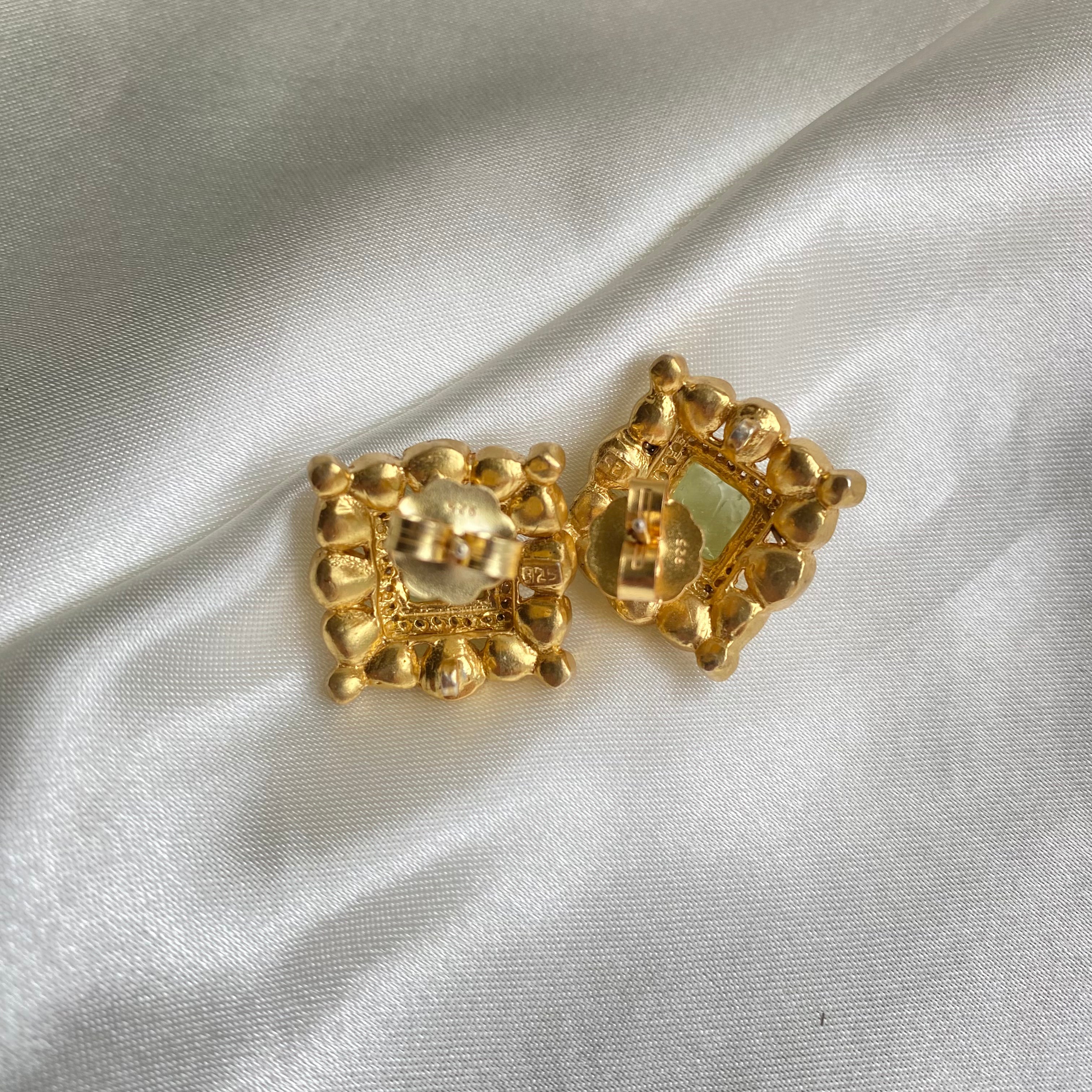 Lustrous Jade Square Studs