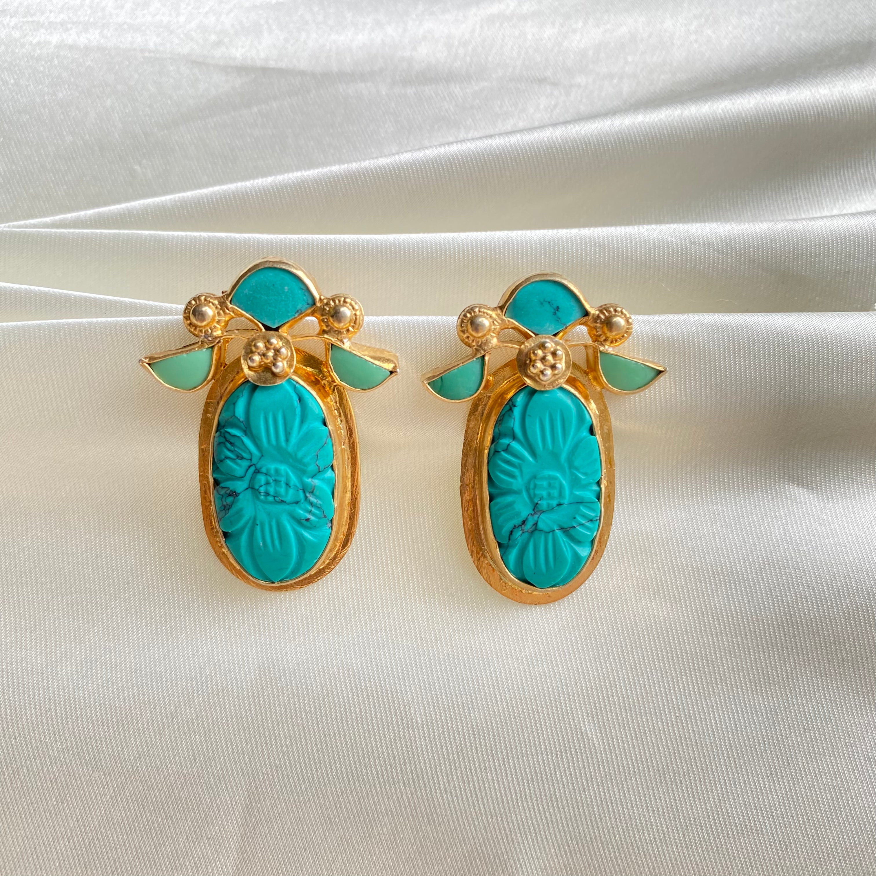 Moonflower Studs - Turquoise