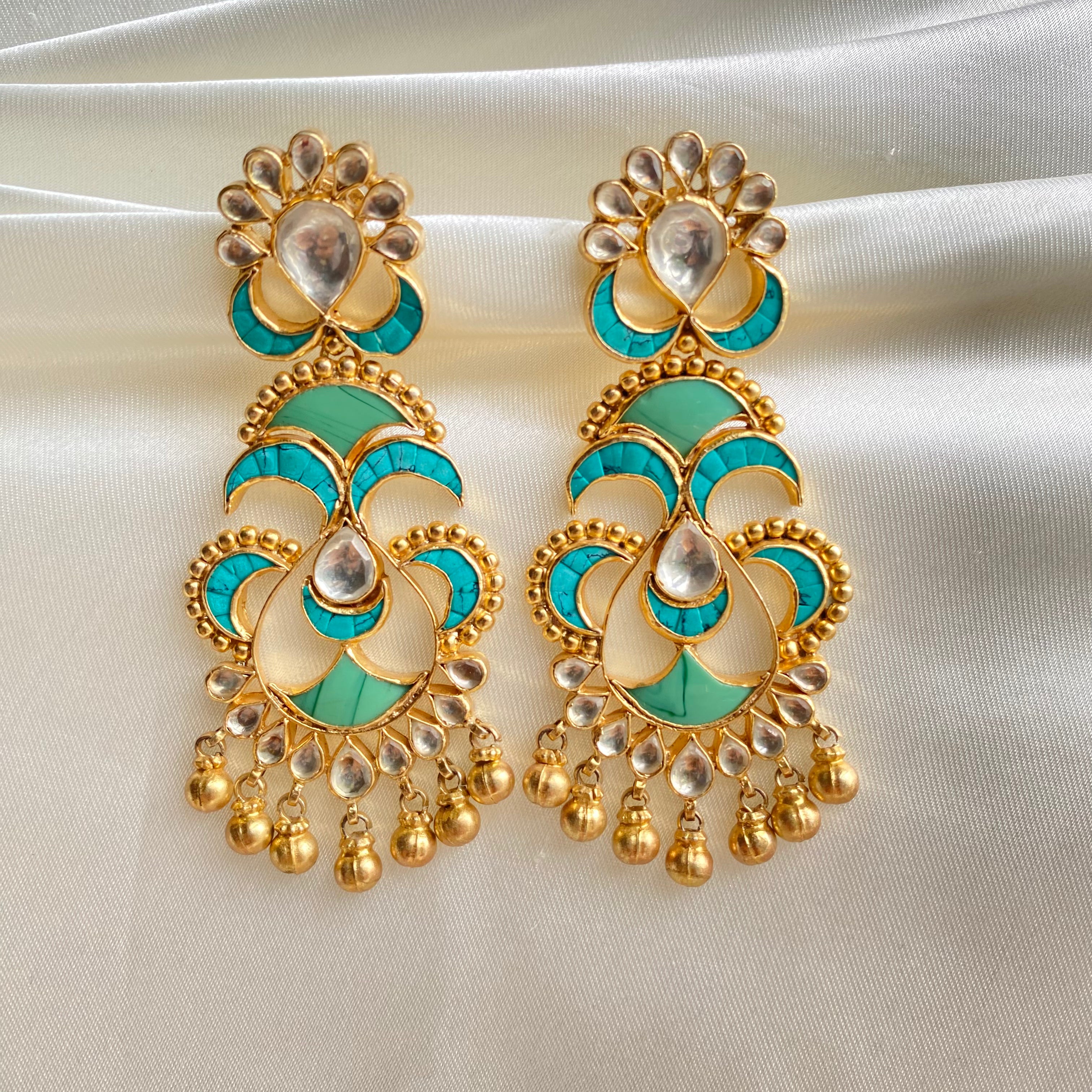 Twilight Crescent Earrings - Turquoise