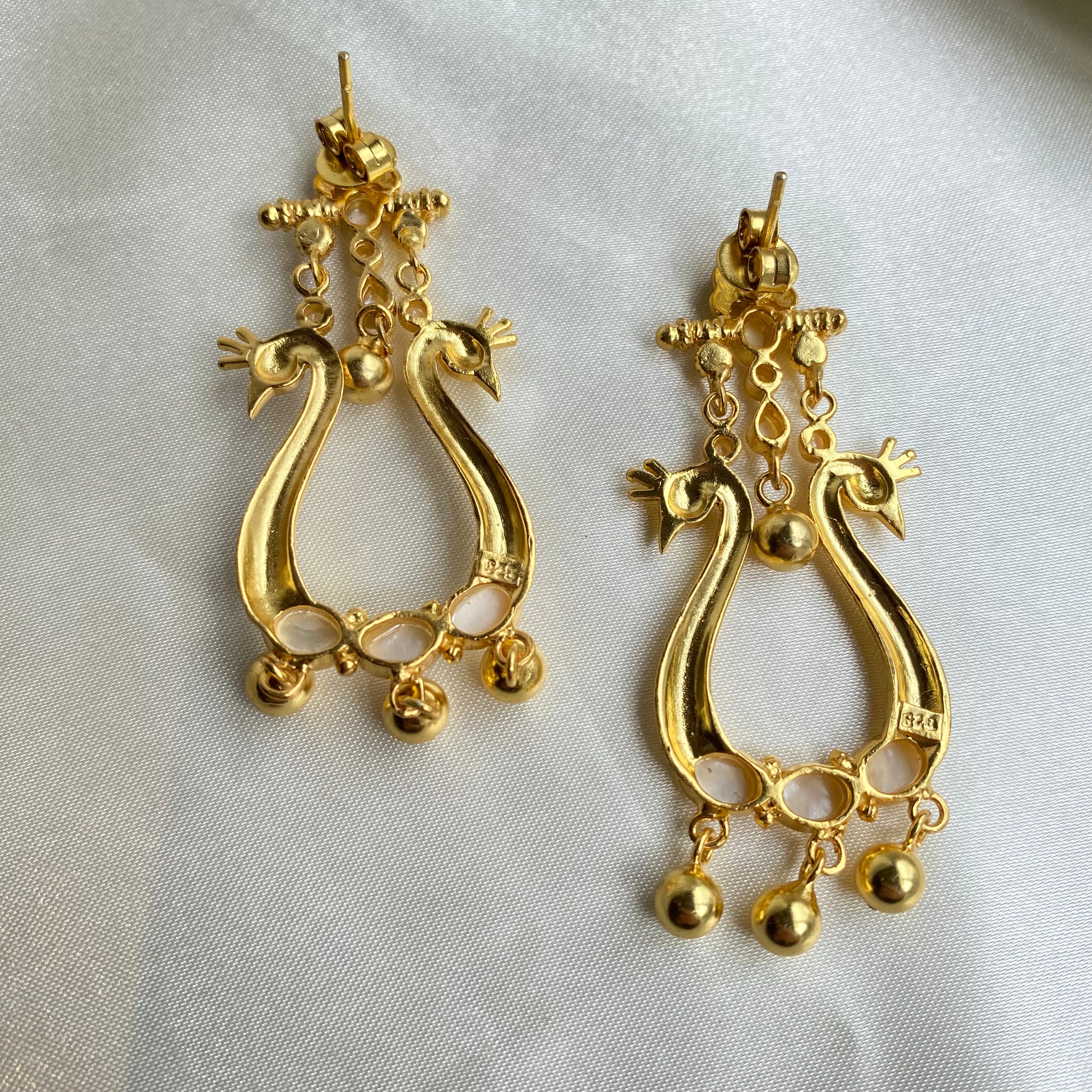 Navi Peacock Earring - Mother of Pearl