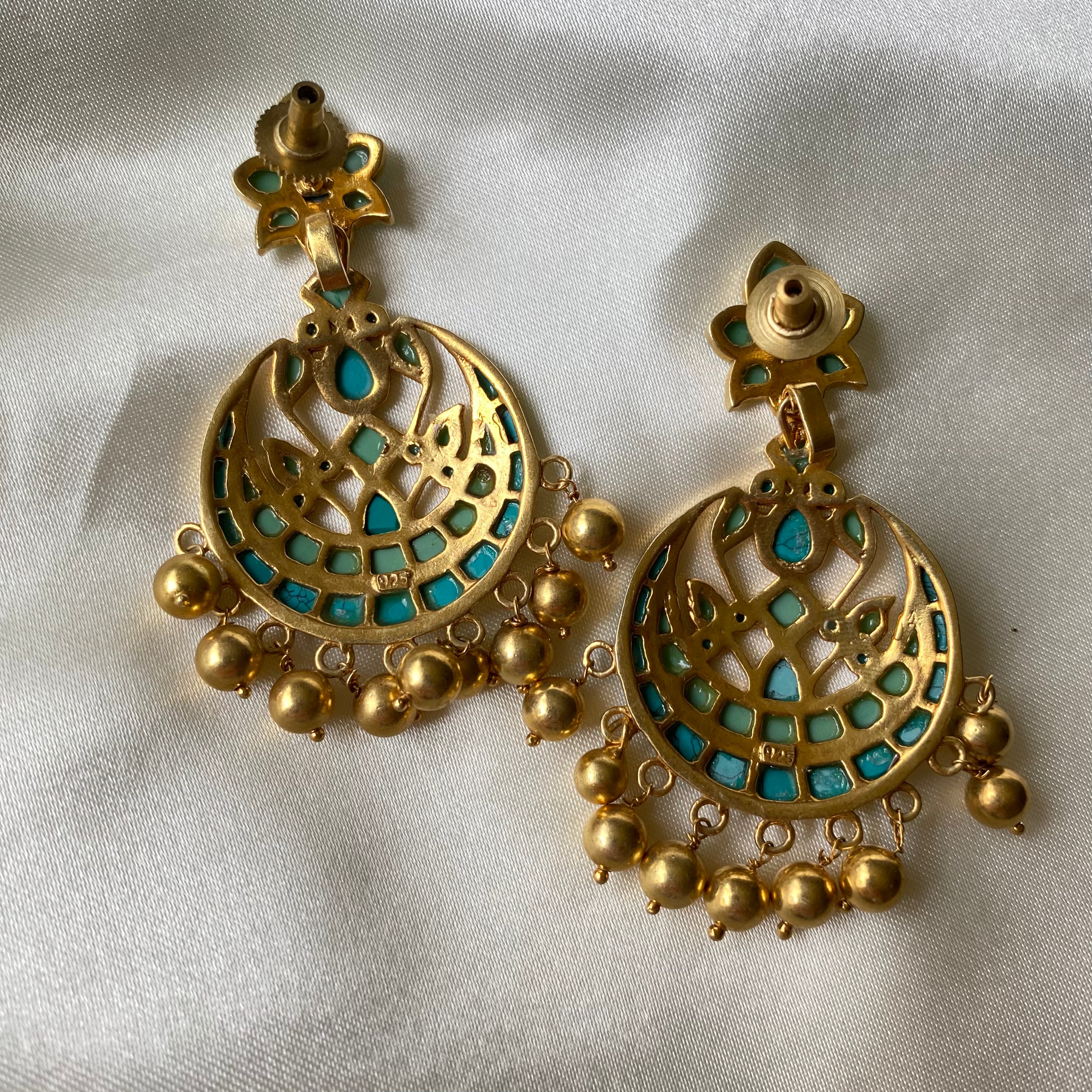 Jasmine Bali earrings - Turquoise Gold Drop