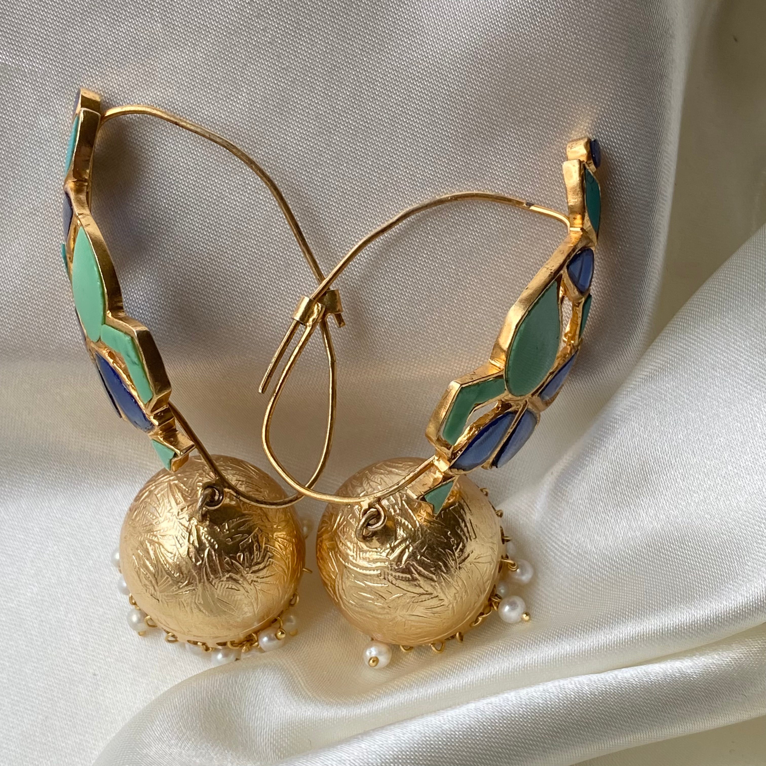 Peacock Plumage Jhumkas