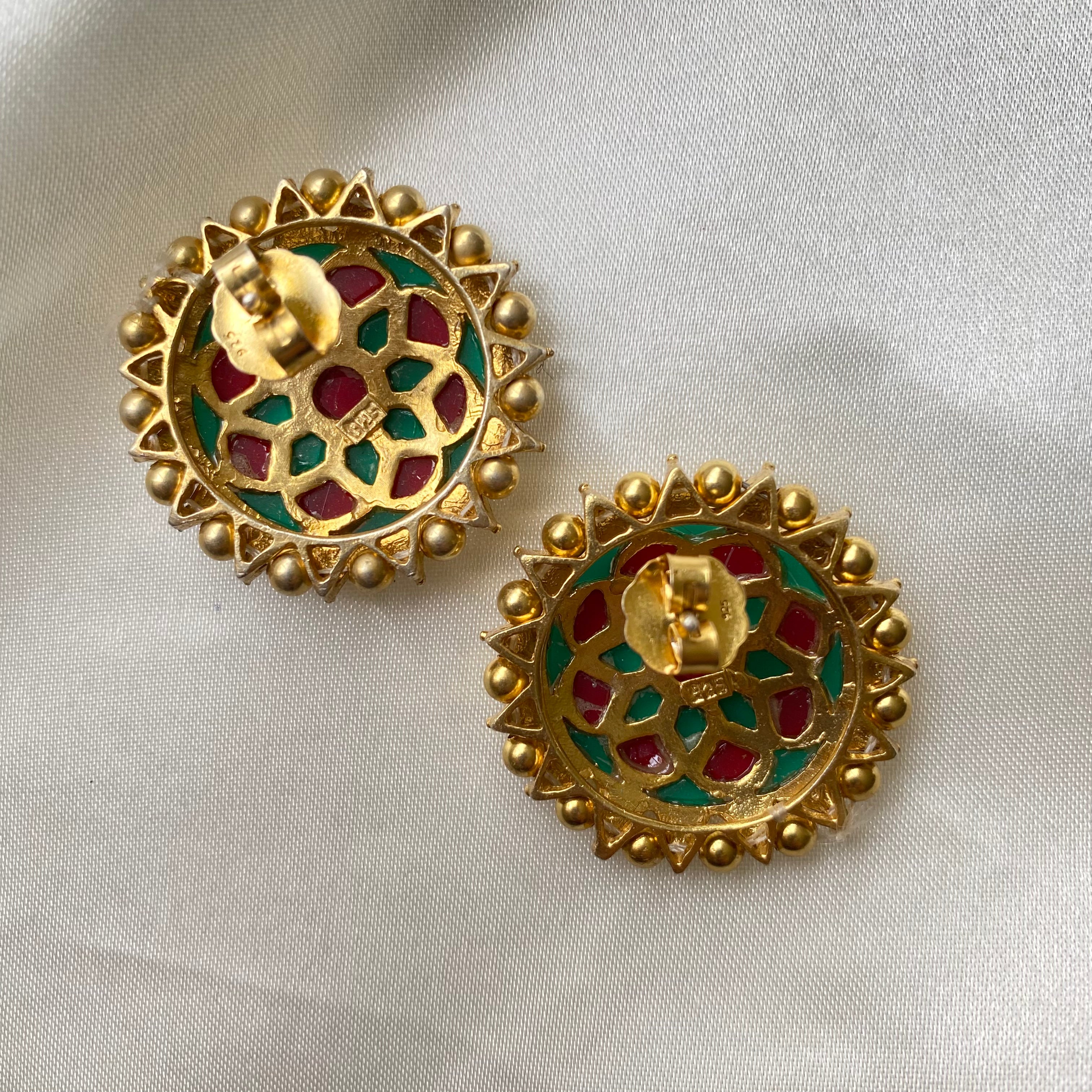 Mantra Studs with Golden Ball