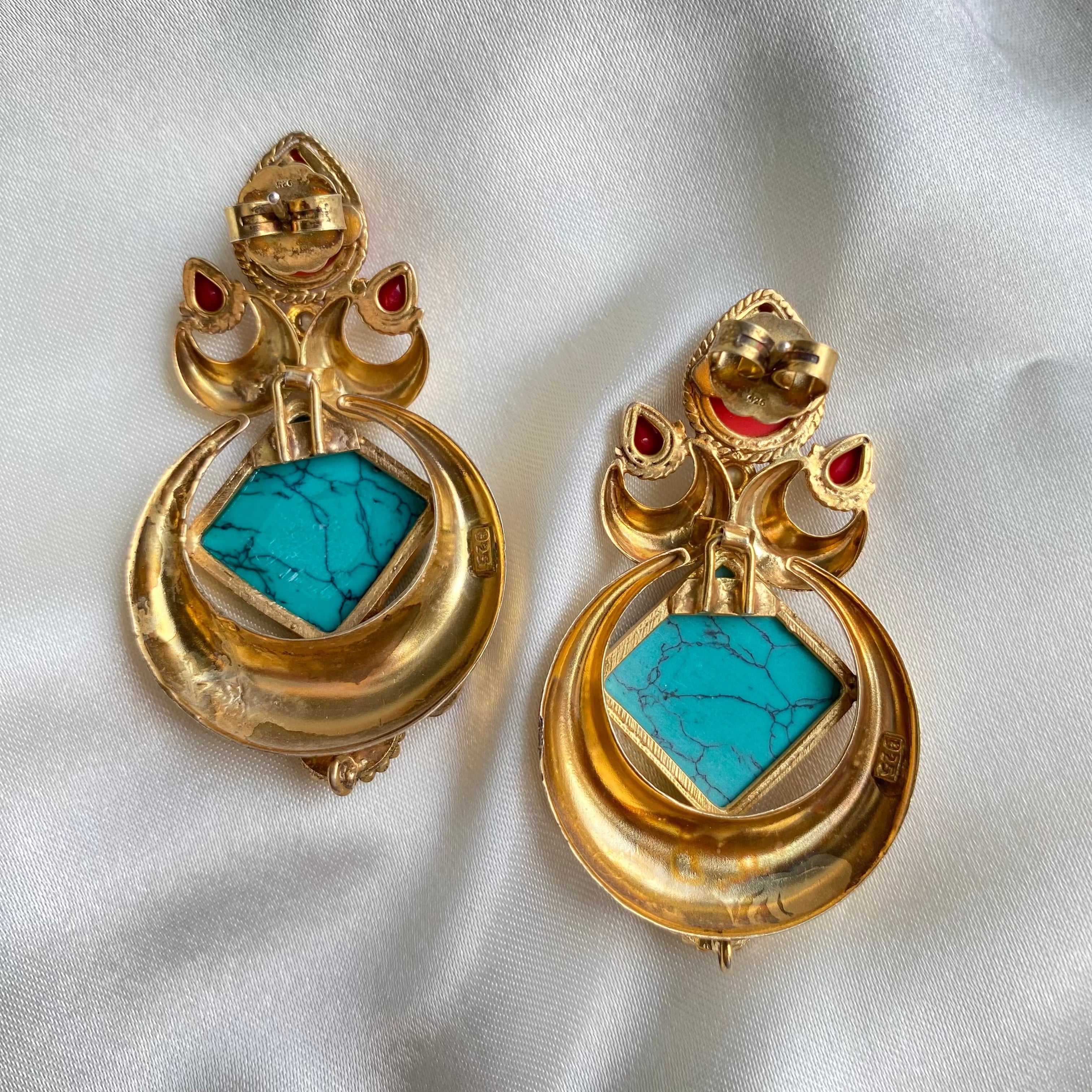Scarlet Aqua Fusion Earrings