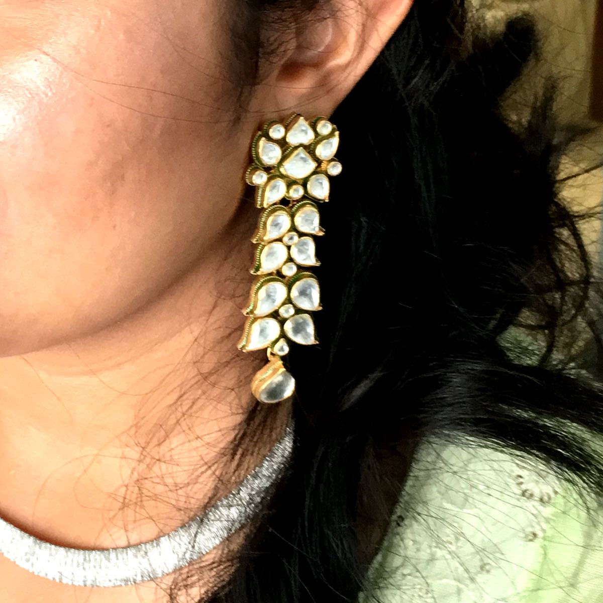 Kundan Long Earrings